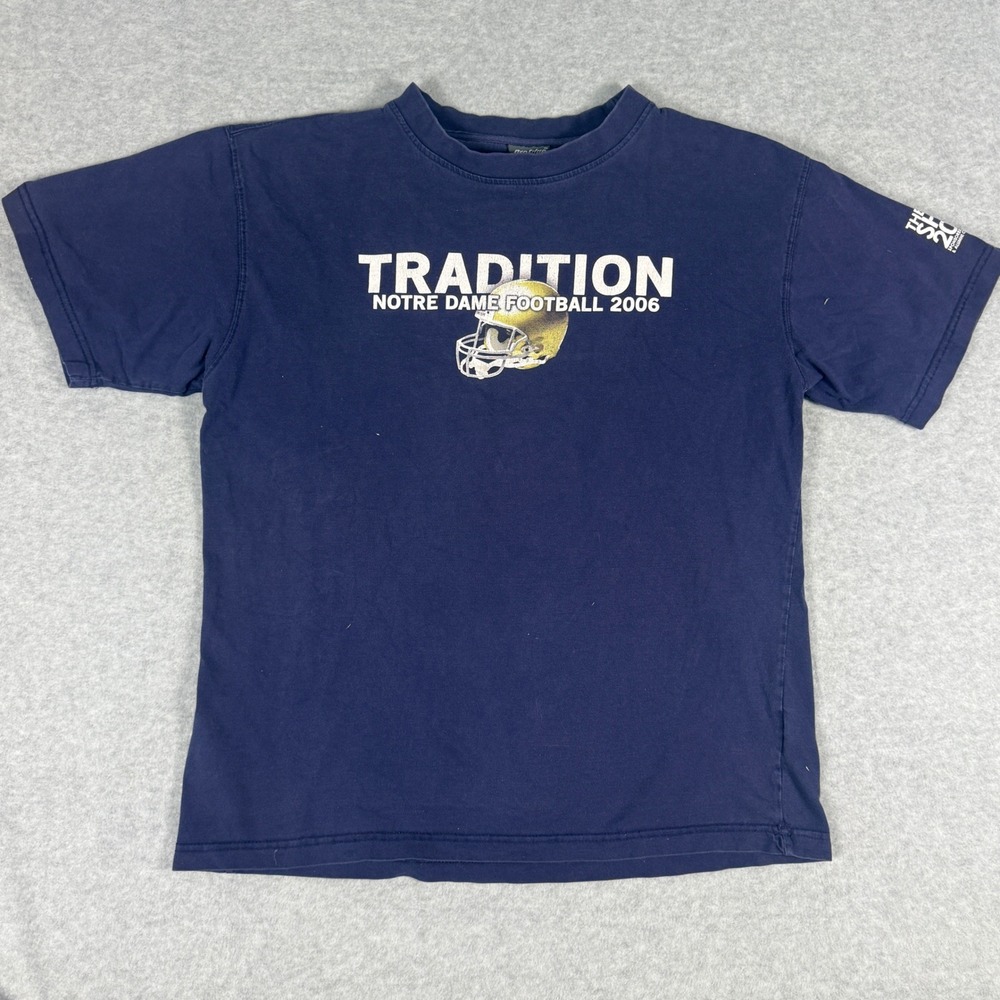 ProEdge Notre Dame Football T-Shirt Mens Large Navy Good Tradition 2006 Graphic